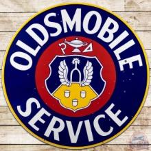 Oldsmobile Service 60' DS Porcelain Sign w/ Crest Logo