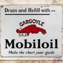 Mobiloil Gargoyle Make The Chart Your Guide SS Porcelain Sign