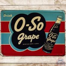 O So Grape "Imitation Grape Flavor" Emb. SS Tin Sign w/ Bottle