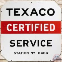 Texaco Certified Service Station DS Porcelain Sign