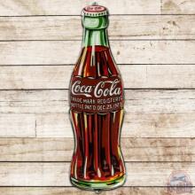1932 Coca Cola Embossed Die Cut SS Tin Christmas Bottle Sign