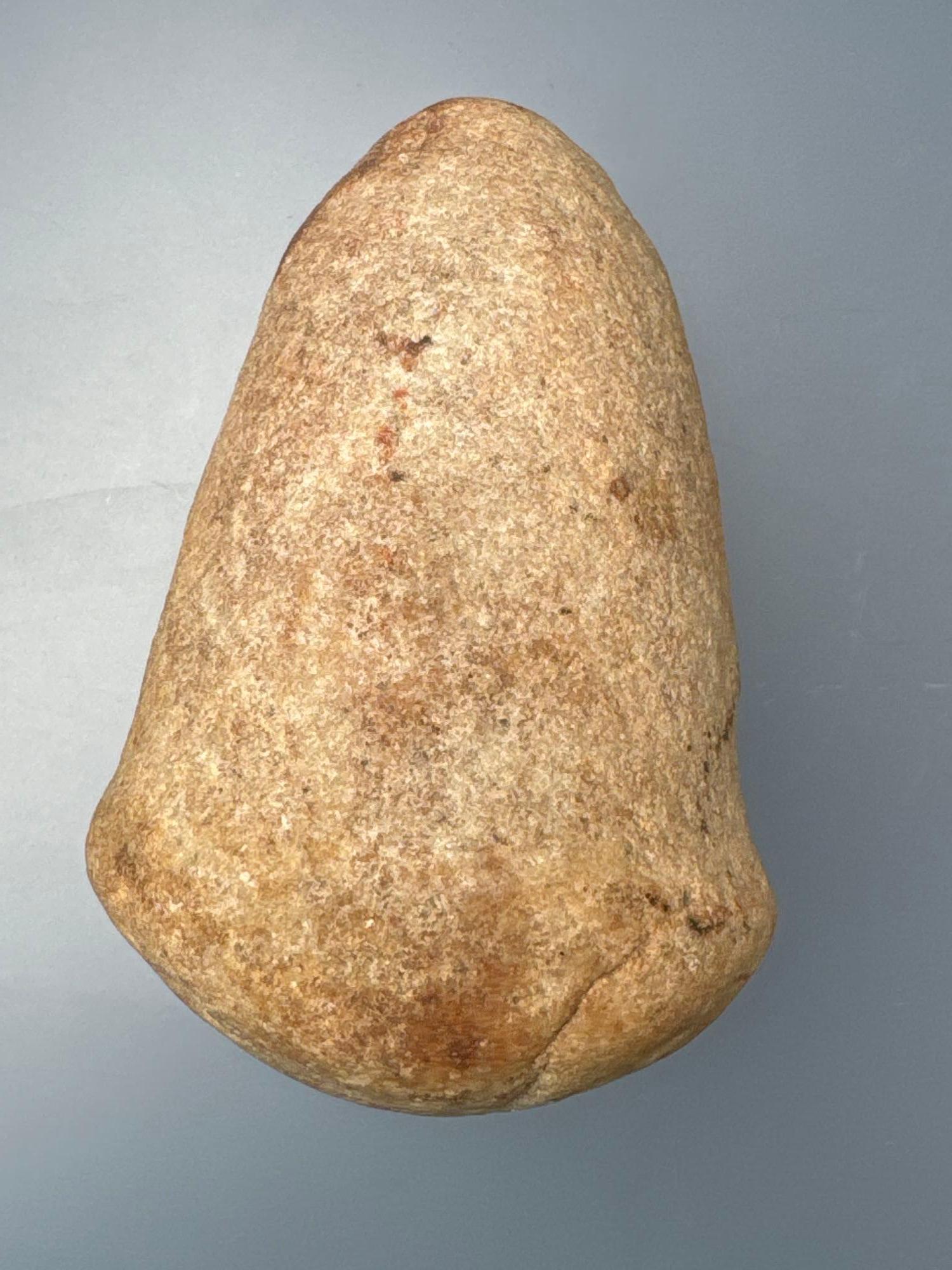 FINE 4 1/2" Quartzite Bell Pestle, Found in Lancaster Co., PA, Ex: Howell Collection