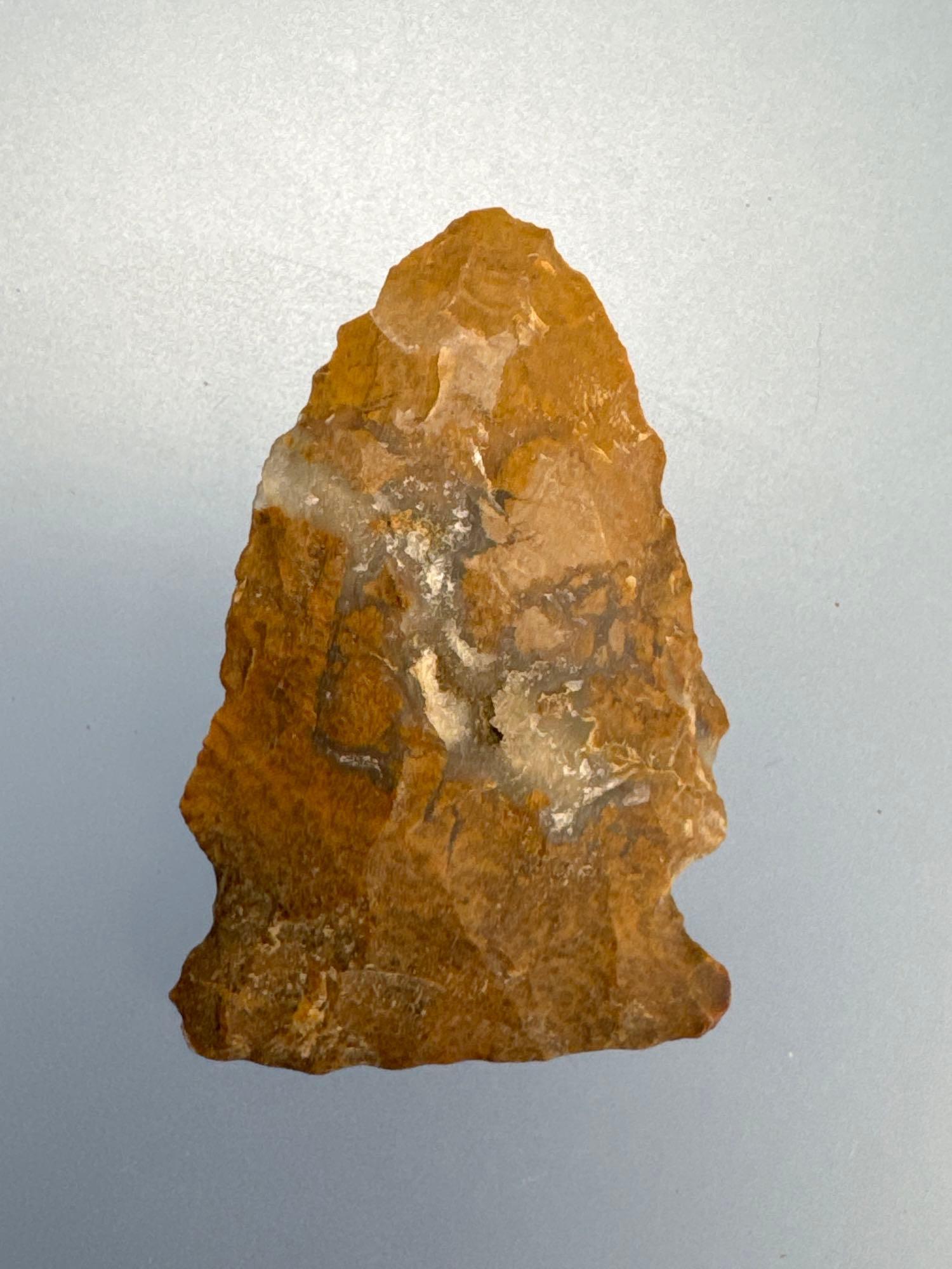 1 9/16" Semi-Translucent, Jasper Point with Vein, Found in Moorestown, New Jersey