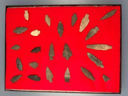 Lot of 23 Various Arrowheads, Longest is 3 5/16", Found in Jim Thorpe Area in Pennsylvania