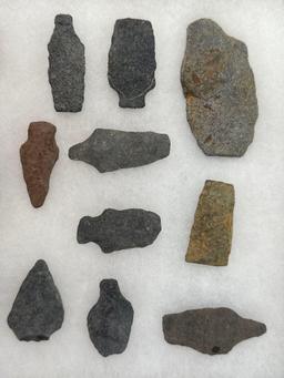 20 Various Points, Some Broken, Argillite Mainly, Found in NJ, Ex: Kauffman Collection