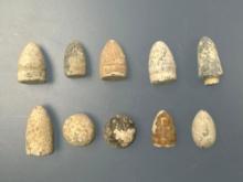 Lot of 10 Civil War Bullets, Dug by Karl Young near the Antietam Battlefield on Private Property, Ex