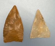 Pair of QUALITY Triangles, Chalcedony and Jasper, Found in PA/NJ/NY Tristate Area, Ex: Harry Mucklin