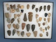 Large Lot of Central States/Midwestern Arrowheads, Some Broken, Many Whole, Longest is 3"