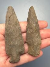 Newmanstown + Lackawaxen Points, Longest is 3 3/8", Found in Jim Thorpe Area in Pennsylvania