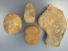 Lot of Net Sinkers, Hola Stone, Celt and Geofact, Found in Bucks Co., PA, EX: Kauffman Collection