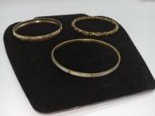 3 Gold Tone Bracelets