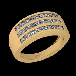 1.17 Ctw VS/SI1 Diamond 14K Yellow Gold Groom's Wedding Band Ring