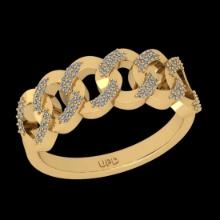 1.08 Ctw SI2//I1 Diamond 14 K Yellow Gold Custer Band Ring