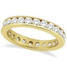 Channel-Set Diamond Eternity Ring Band 14k Yellow Gold 1.50 ctw