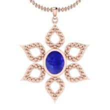 Certified 3.50 Ctw Tanzanite 14K Rose Gold Victorian Style Pendant