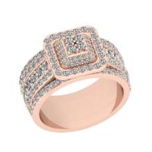 2.40 Ctw SI2/I1 Diamond 14K Rose Gold Men's Engagement Ring
