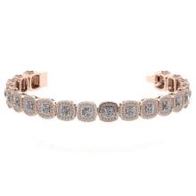 Certified 3.60 Ctw Diamond VS/SI1 Bracelet 14K Rose Gold Made In USA