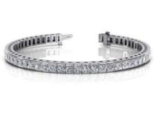 CERTIFIED 14K WHITE GOLD 9 CTW G-H SI2/I1 CLASSIC DIAMOND BOX TENNIS BRACELET MADE IN USA