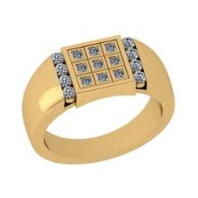 0.44 Ctw SI2/I1 Diamond 14K Yellow Gold Men's Engagement Ring