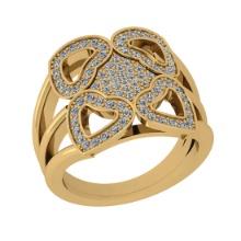 0.70 Ctw Si2/i1 Diamond 14K Yellow Gold Men's Wedding Ring
