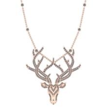 2.71 Ctw SI2/I1Diamond 14K Rose Gold Reindeer Yard Pendant Necklace