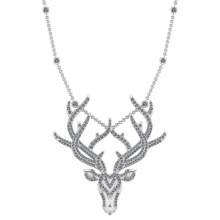 2.71 Ctw SI2/I1Diamond 14K White Gold Reindeer Yard Pendant Necklace