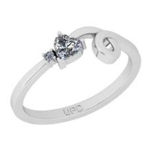 0.27 Ctw SI2/I1 Diamond 14K White Gold Valentine's Day special Heart Ring
