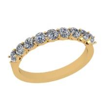 1.08 Ctw SI2/I1 Diamond 14K Yellow Gold Entity Band Ring