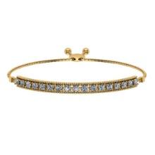 0.50 Ctw SI2/I1 Diamond Prong Set 14K Yellow Gold Slide Bracelet