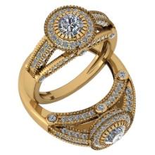 Certified 1.24 Ctw DiamondSI2/I1 Engagement 10K Yellow Gold Ring