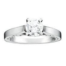 Certified 0.50 Ctw SI2/I1 Diamond 14K White Gold Solitaire Ring