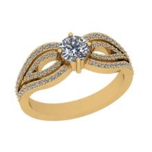 1.13 Ctw SI2/I1Diamond 14K Yellow Gold Engagement Ring