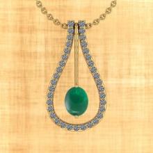 Certified 8.69 Ctw Emerald And Diamond I1/I2 14K Yellow Gold Victorian Style Pendant Necklace