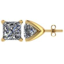 VS/SI1 Certified 1.50 CTW Round Diamond 14K Yellow Gold Earring