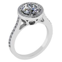 2.23 Ctw Diamond 14k White Gold Halo Ring VS/SI1