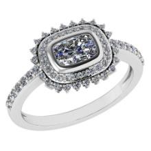 1.94 Ctw Diamond 14k White Gold Halo Ring VS/SI2