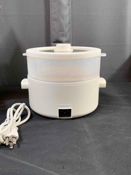 Electric Cooker, 3L Ceramic Glaze Non-stick Pot, Dual Power Multi-functional Electric Cooker,