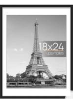 upsimples 18x24 Picture Frame, Display Pictures 16x20 with Mat or 18x24 Without Mat, Wall Hanging