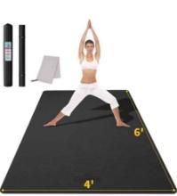 CAMBIVO Large Yoga Mat (6'x 4'), Extra Wide Workout Mat for Men and Women, Yoga Mat