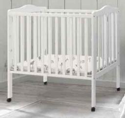 Delta Children Folding Portable Mini Baby Crib with 1.5-inch Mattress