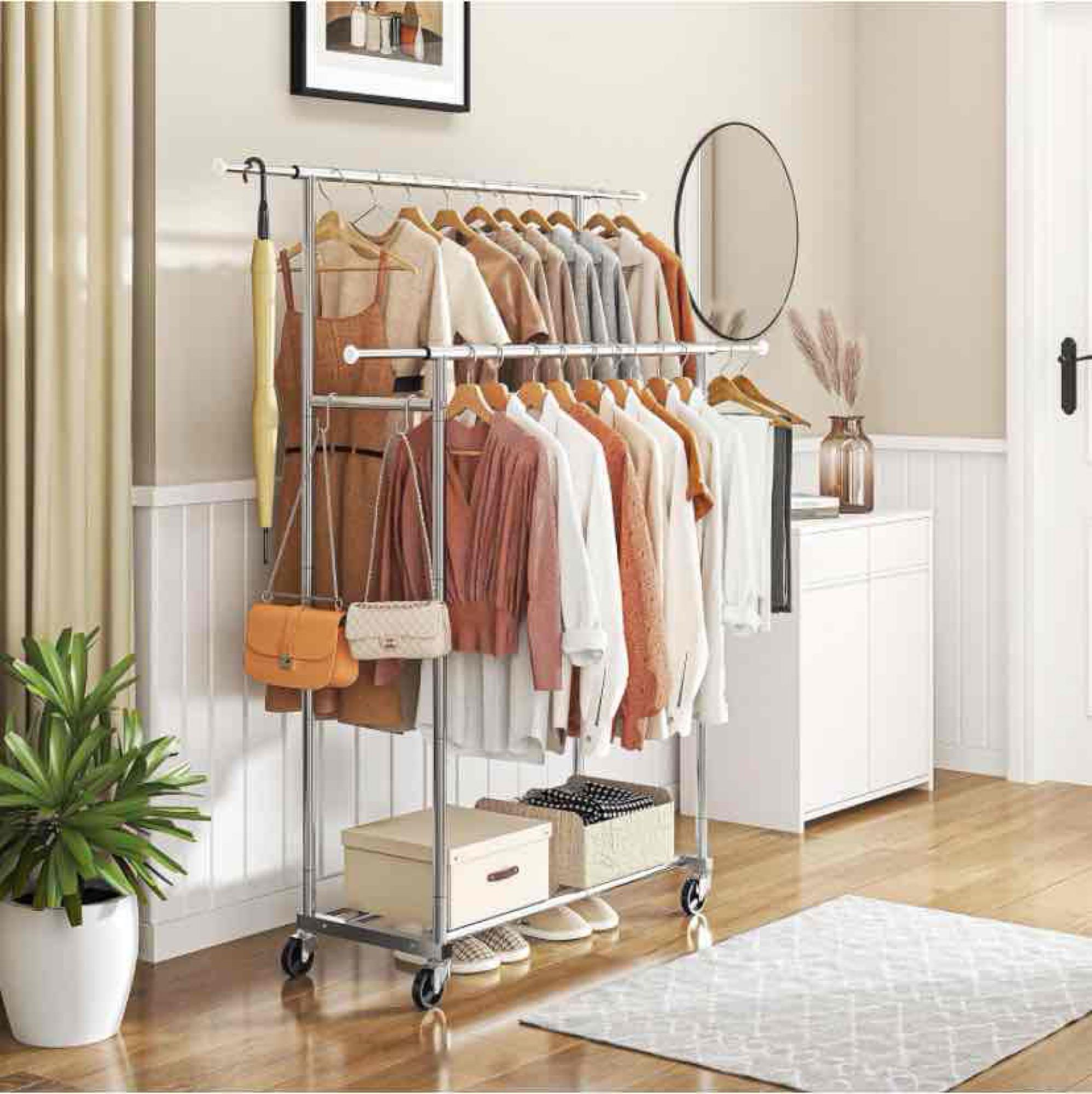 Double Rod Clothing Garment Rack