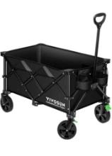 VIVOSUN Collapsible Folding Wagon, Outdoor Utility with Silent Universal Wheels