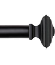 Euplar Black 1 Inch Curtain Rod 72-144 Inch