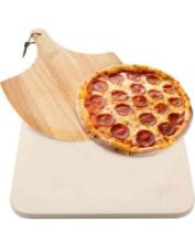 HANS GRILL PIZZA STONE | Rectangular Pizza Stone For Oven Baking & BBQ Grilling With Free Wooden