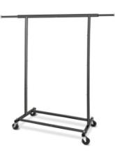 Simple Rolling Clothing Garment Rack, Metal Clothes Organizer with Lockable Wheels for Dorm Bedroom