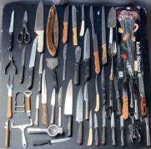 Lot Of Knifes & Kitchen Attachments