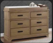 Simmons Kids Asher 6 Drawer Dresser with Changing Top and Interlocking Drawers