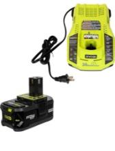 Ryobi (1) P117 18V Battery Charger & (1) P197 18V 4.0Ah Battery Pack