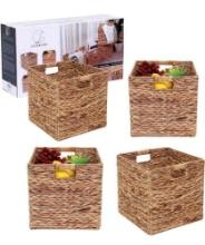 JCLD&YO9 Foldable Handwoven Water Hyacinth Storage Baskets