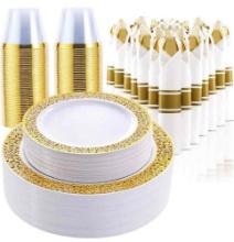 350 Piece Dinnerware Set for Wedding & Party